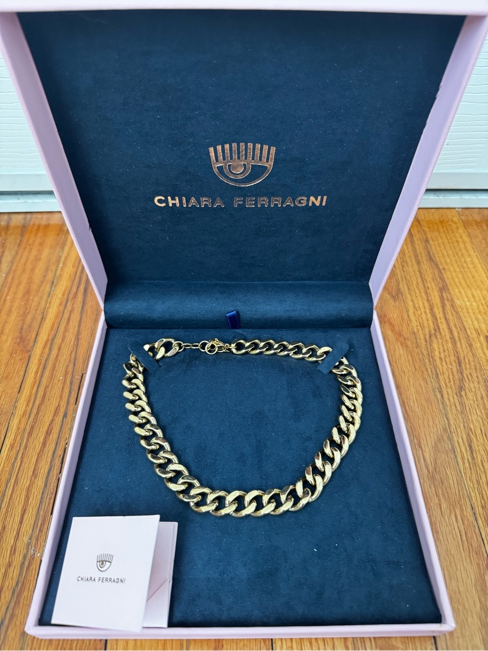 Chiara Ferragni Gold Chunky Curb Chain Necklace